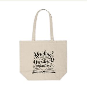 Reading Takes You On The Greatest Adventures Custom Canvas Tote Bag